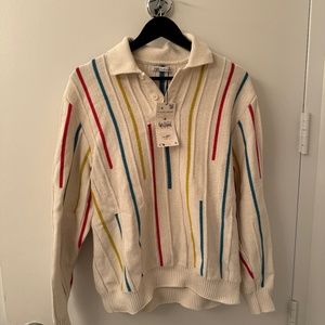 Zara Sweater with Collar and color stripes